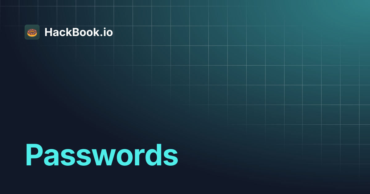 Passwords hackbook io